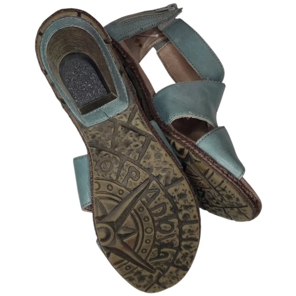Bussola Padova Leather Sandals Sz 40 Wrap Gladiator Boho Beachy Comfort Women's